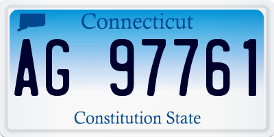 CT license plate AG97761