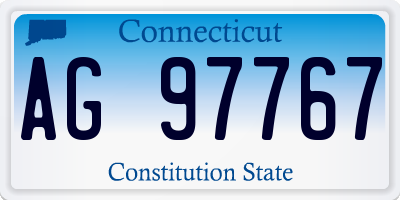 CT license plate AG97767
