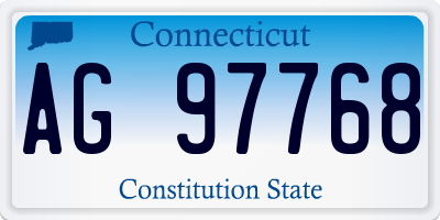 CT license plate AG97768