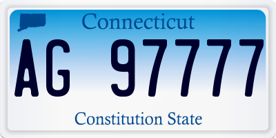 CT license plate AG97777