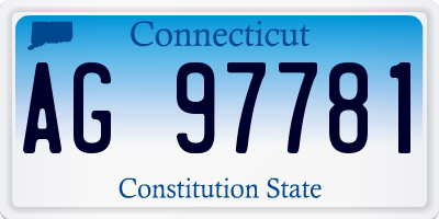 CT license plate AG97781