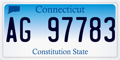 CT license plate AG97783