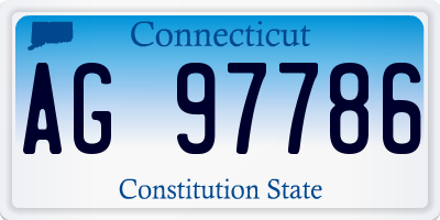 CT license plate AG97786