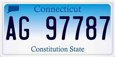 CT license plate AG97787