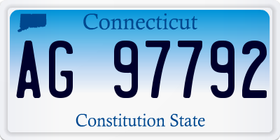 CT license plate AG97792