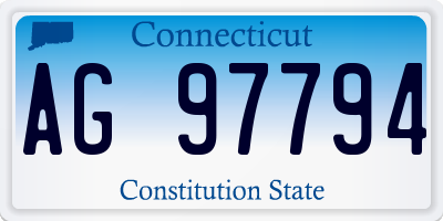 CT license plate AG97794