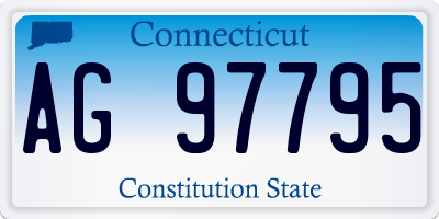 CT license plate AG97795