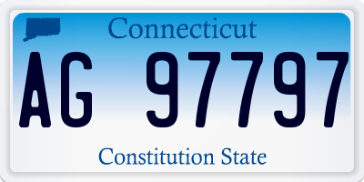 CT license plate AG97797