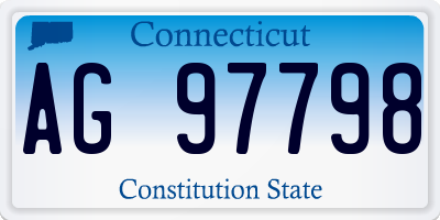 CT license plate AG97798