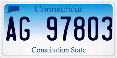 CT license plate AG97803