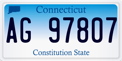 CT license plate AG97807