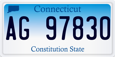 CT license plate AG97830