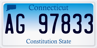CT license plate AG97833