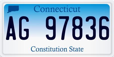 CT license plate AG97836