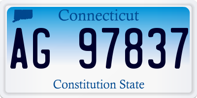 CT license plate AG97837