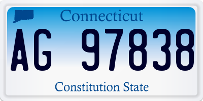 CT license plate AG97838