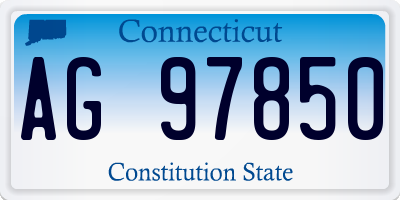 CT license plate AG97850