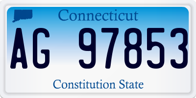 CT license plate AG97853
