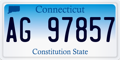 CT license plate AG97857