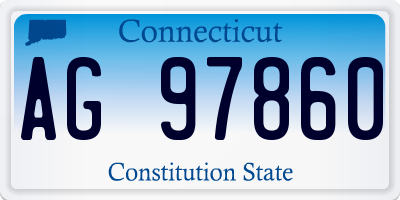 CT license plate AG97860