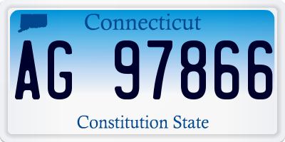 CT license plate AG97866