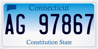 CT license plate AG97867