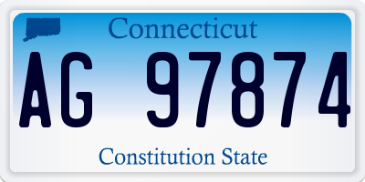 CT license plate AG97874
