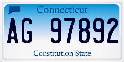 CT license plate AG97892