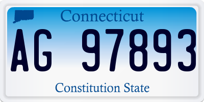 CT license plate AG97893