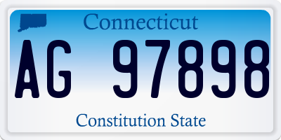 CT license plate AG97898