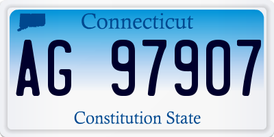 CT license plate AG97907