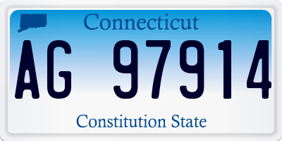 CT license plate AG97914
