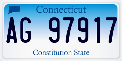 CT license plate AG97917