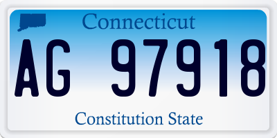 CT license plate AG97918
