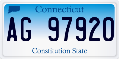 CT license plate AG97920
