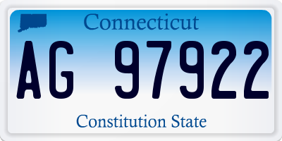 CT license plate AG97922