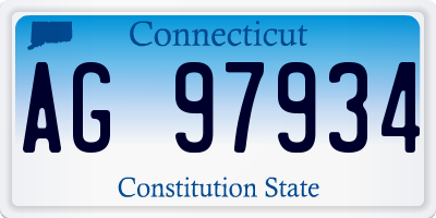 CT license plate AG97934