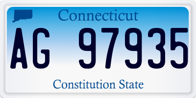 CT license plate AG97935