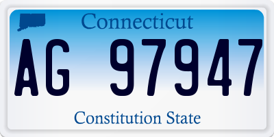 CT license plate AG97947
