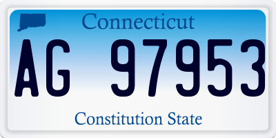 CT license plate AG97953