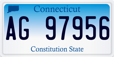 CT license plate AG97956