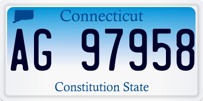 CT license plate AG97958
