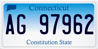 CT license plate AG97962