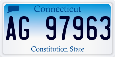 CT license plate AG97963