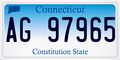 CT license plate AG97965