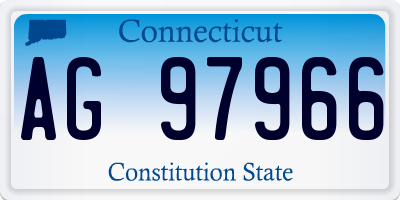 CT license plate AG97966
