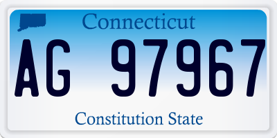 CT license plate AG97967