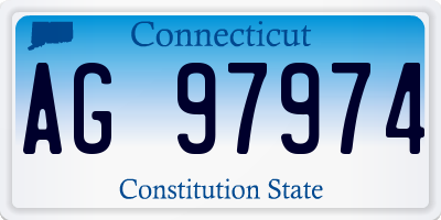 CT license plate AG97974