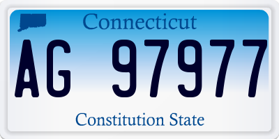 CT license plate AG97977