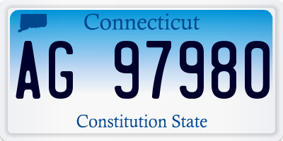 CT license plate AG97980